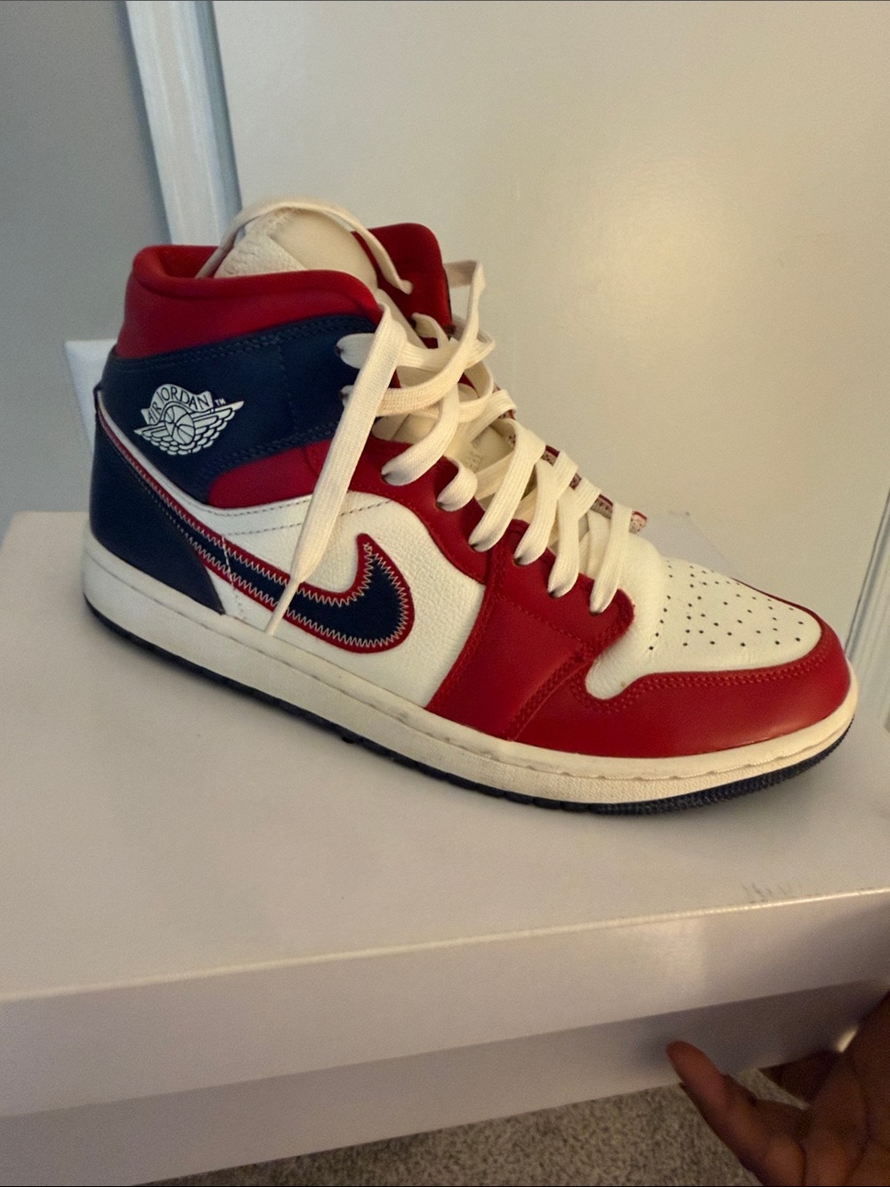 Nike Red White and Navy High-Top Sneakers